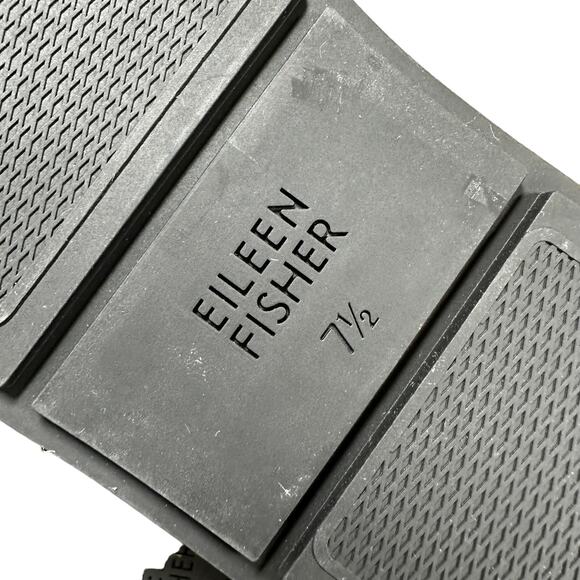 Eileen Fisher NWOB Dash Wedge Slip On Slingback Sandal Black Size 7.5 Open Toe - Picture 9 of 9